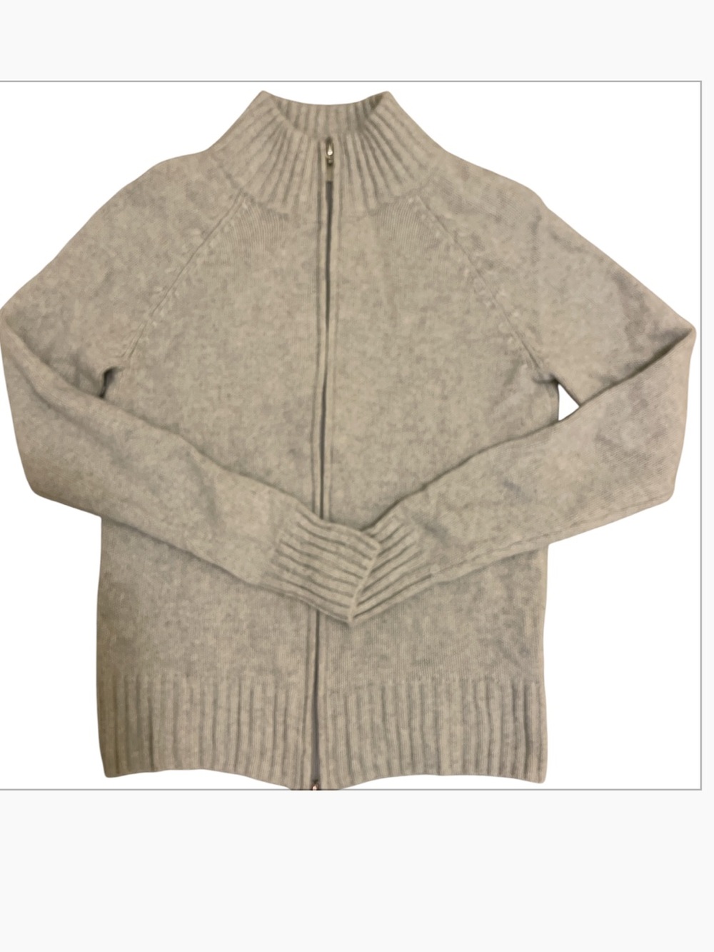 Lord & Taylor Women’s Gray Zip Up Cashmere Cardigan Size Medium